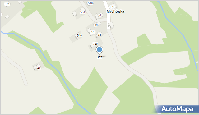 Budzów, Budzów, 857, mapa Budzów