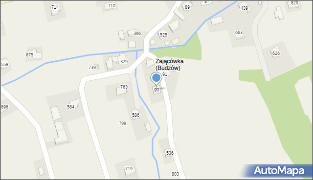 Budzów, Budzów, 90, mapa Budzów