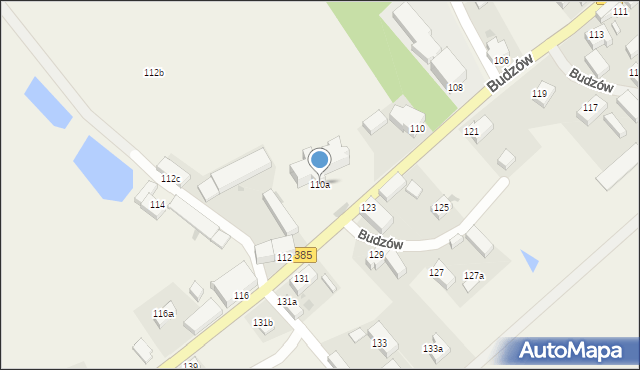 Budzów, Budzów, 110a, mapa Budzów