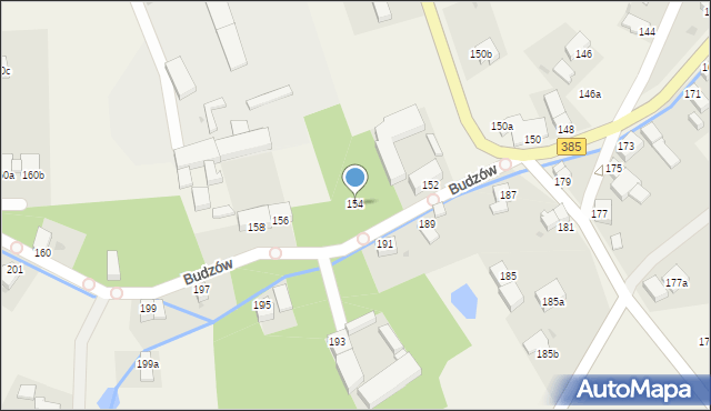 Budzów, Budzów, 154, mapa Budzów