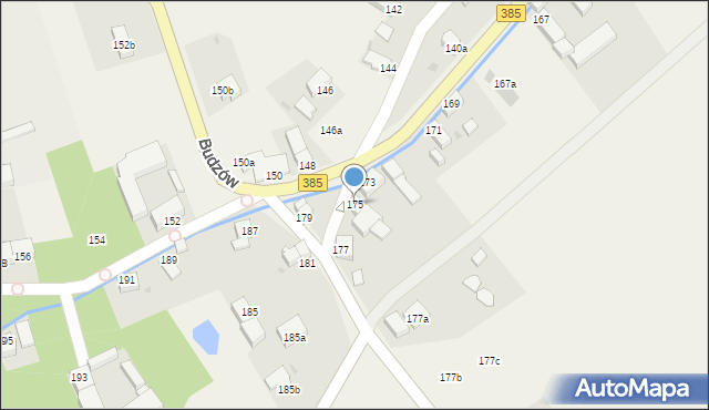Budzów, Budzów, 175, mapa Budzów