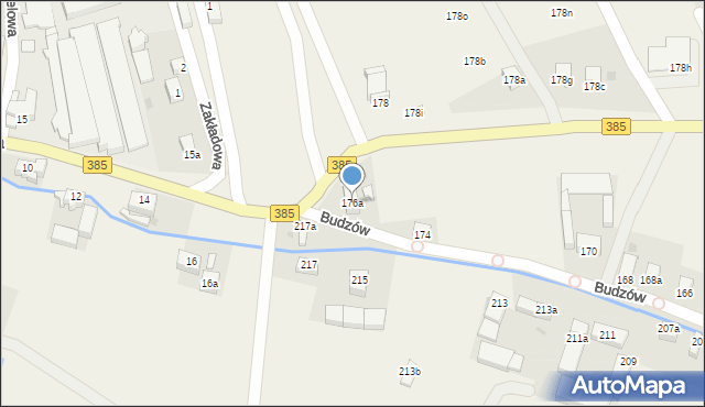 Budzów, Budzów, 176a, mapa Budzów