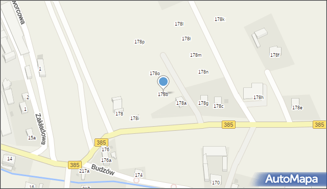 Budzów, Budzów, 178b, mapa Budzów