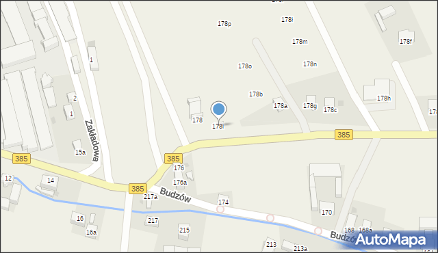 Budzów, Budzów, 178i, mapa Budzów