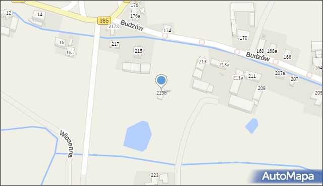 Budzów, Budzów, 213b, mapa Budzów