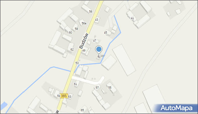 Budzów, Budzów, 51, mapa Budzów
