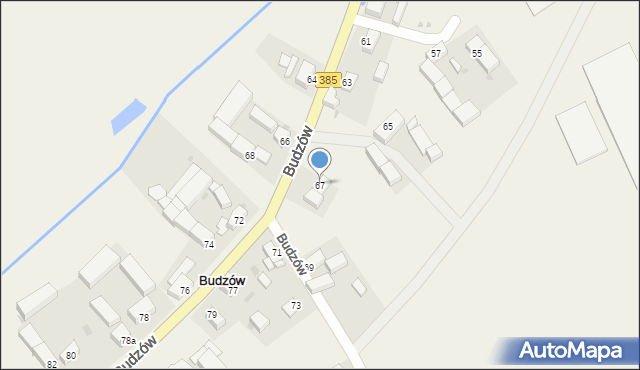 Budzów, Budzów, 67, mapa Budzów