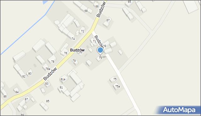 Budzów, Budzów, 73, mapa Budzów