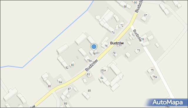 Budzów, Budzów, 78, mapa Budzów