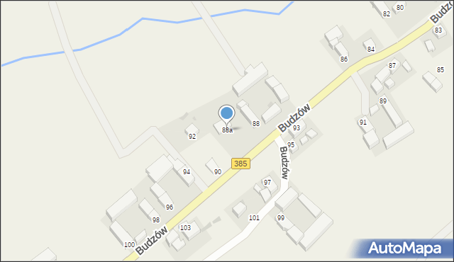 Budzów, Budzów, 88a, mapa Budzów