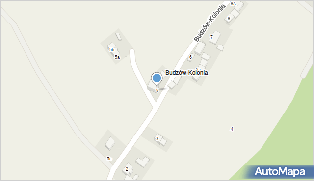 Budzów, Budzów-Kolonia, 5, mapa Budzów
