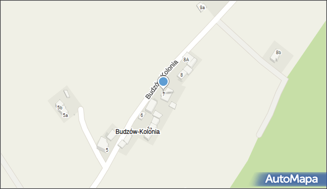 Budzów, Budzów-Kolonia, 7, mapa Budzów