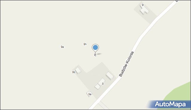 Budzów, Budzów-Kolonia, 9j, mapa Budzów