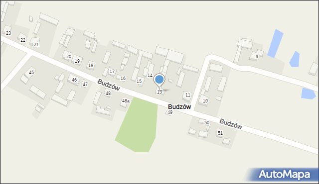 Budzów, Budzów, 13, mapa Budzów