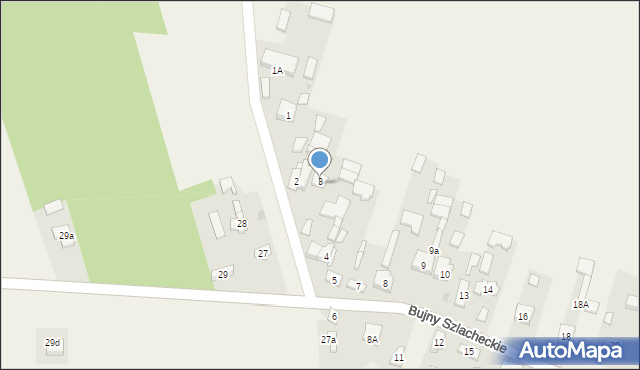 Bujny Szlacheckie, Bujny Szlacheckie, 3a, mapa Bujny Szlacheckie