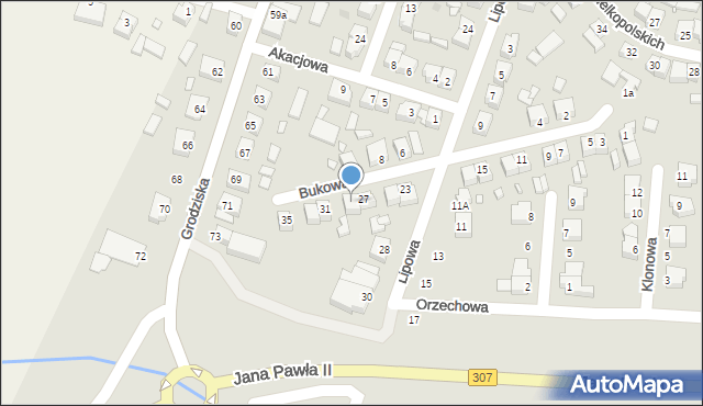 Buk, Bukowa, 29, mapa Buk