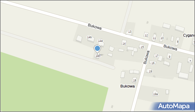 Bukowa, Bukowa, 14C, mapa Bukowa