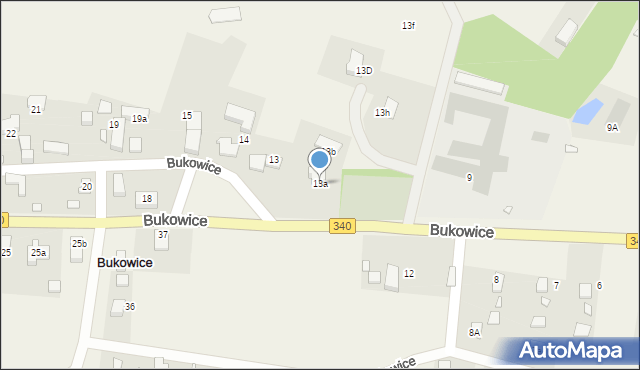 Bukowice, Bukowice, 13a, mapa Bukowice