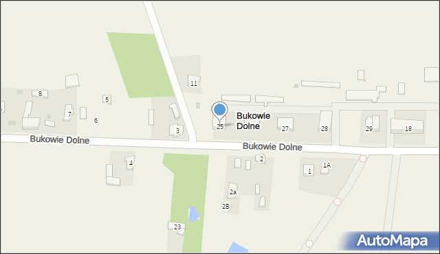 Bukowie Dolne, Bukowie Dolne, 25, mapa Bukowie Dolne