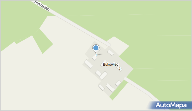 Bukowiec, Bukowiec, 1, mapa Bukowiec