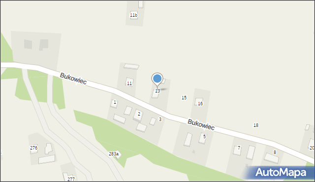Bukowiec, Bukowiec, 13, mapa Bukowiec