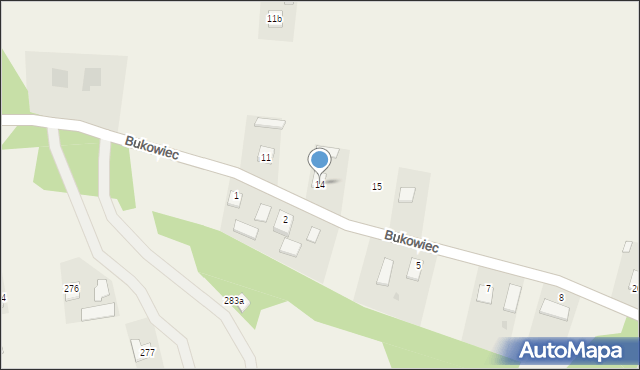 Bukowiec, Bukowiec, 14, mapa Bukowiec