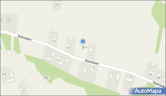 Bukowiec, Bukowiec, 15, mapa Bukowiec