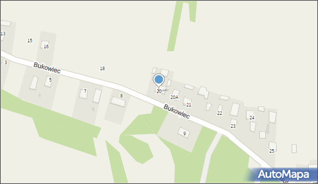 Bukowiec, Bukowiec, 20, mapa Bukowiec