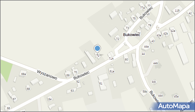 Bukowiec, Bukowiec, 71, mapa Bukowiec