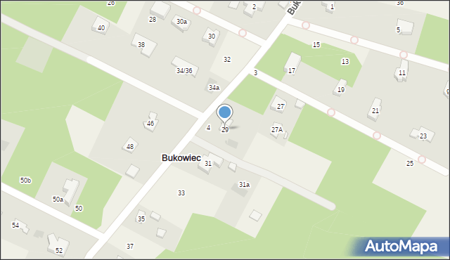 Bukowiec, Bukowa, 29, mapa Bukowiec
