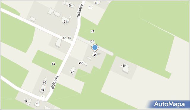 Bukowiec, Bukowa, 45, mapa Bukowiec