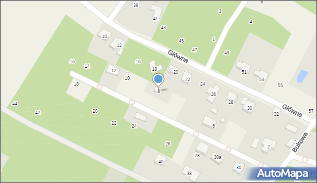Bukowiec, Bukowa, 8, mapa Bukowiec