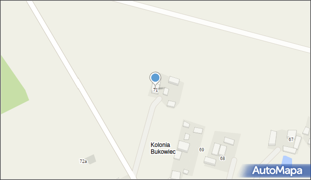 Bukowiec, Bukowiec, 71, mapa Bukowiec