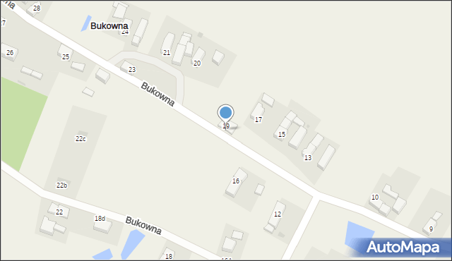 Bukowna, Bukowna, 19a, mapa Bukowna