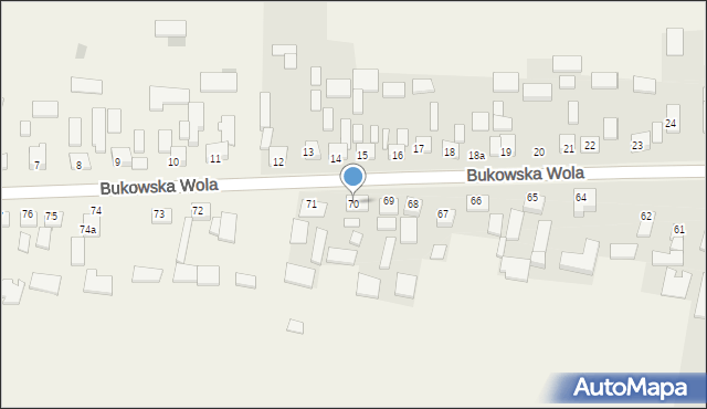 Bukowska Wola, Bukowska Wola, 70, mapa Bukowska Wola