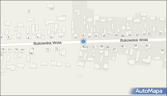 Bukowska Wola, Bukowska Wola, 71, mapa Bukowska Wola