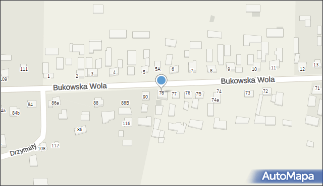 Bukowska Wola, Bukowska Wola, 78, mapa Bukowska Wola