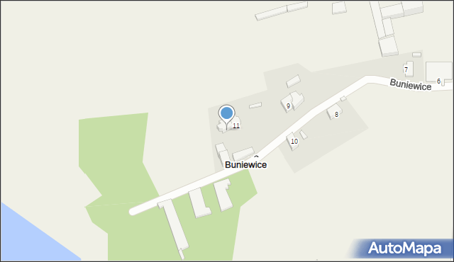 Buniewice, Buniewice, 11/1, mapa Buniewice