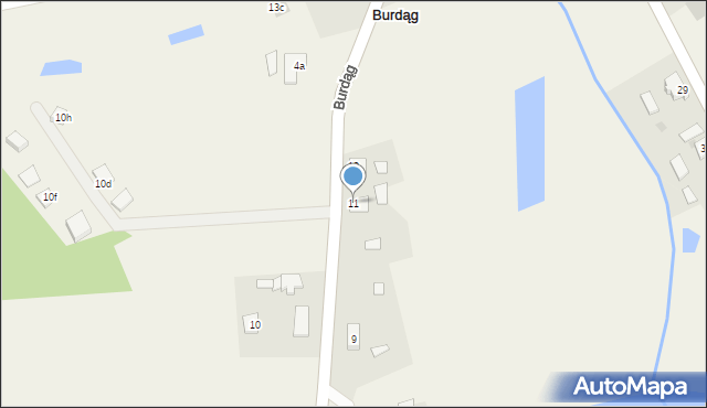 Burdąg, Burdąg, 11, mapa Burdąg
