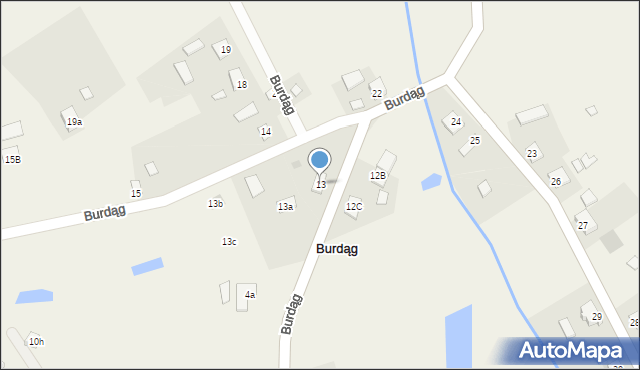 Burdąg, Burdąg, 13, mapa Burdąg