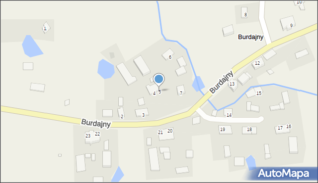 Burdajny, Burdajny, 5, mapa Burdajny