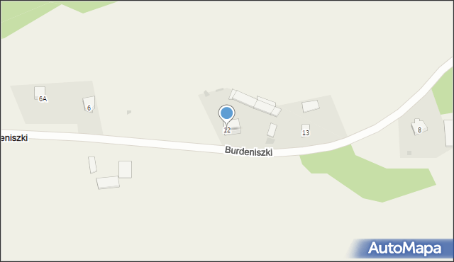 Burdeniszki, Burdeniszki, 12, mapa Burdeniszki