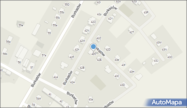 Burkatów, Burkatów, 42C, mapa Burkatów