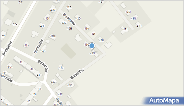 Burkatów, Burkatów, 43D, mapa Burkatów