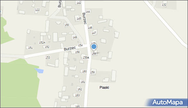 Burzec, Burzec, 155, mapa Burzec