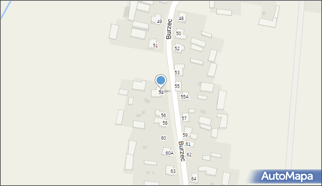 Burzec, Burzec, 54, mapa Burzec