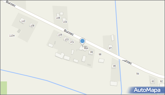 Burzec, Burzec, 99B, mapa Burzec