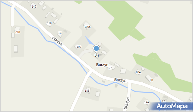 Burzyn, Burzyn, 148, mapa Burzyn