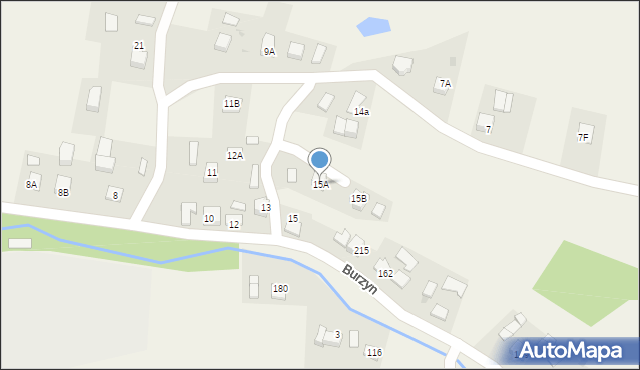 Burzyn, Burzyn, 15A, mapa Burzyn