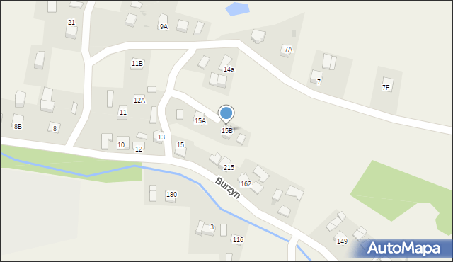 Burzyn, Burzyn, 15B, mapa Burzyn